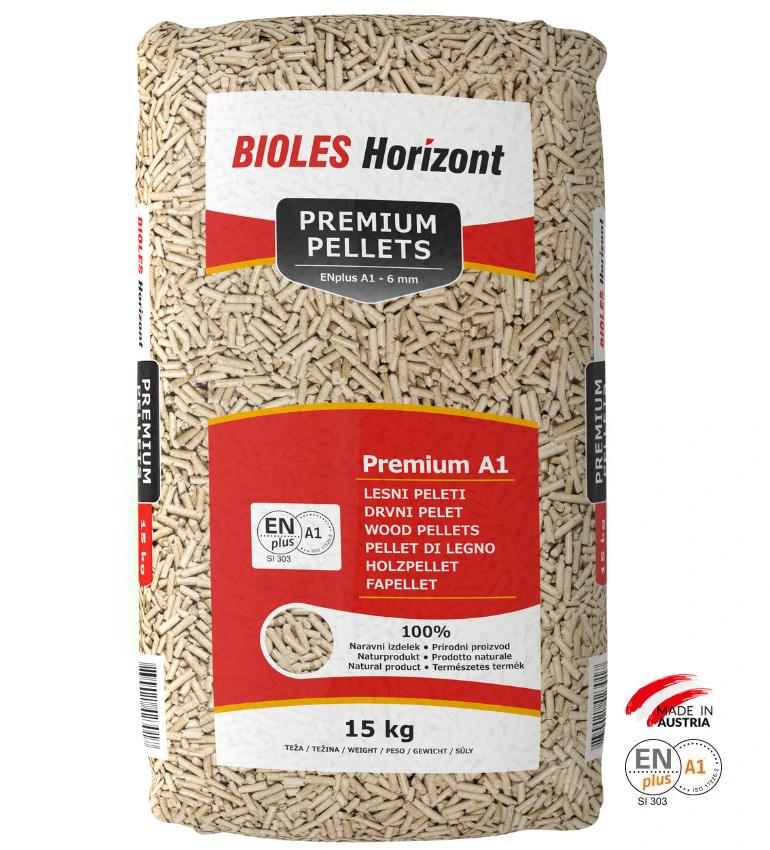 Premium lesni peleti A1 Bioles Horizont
