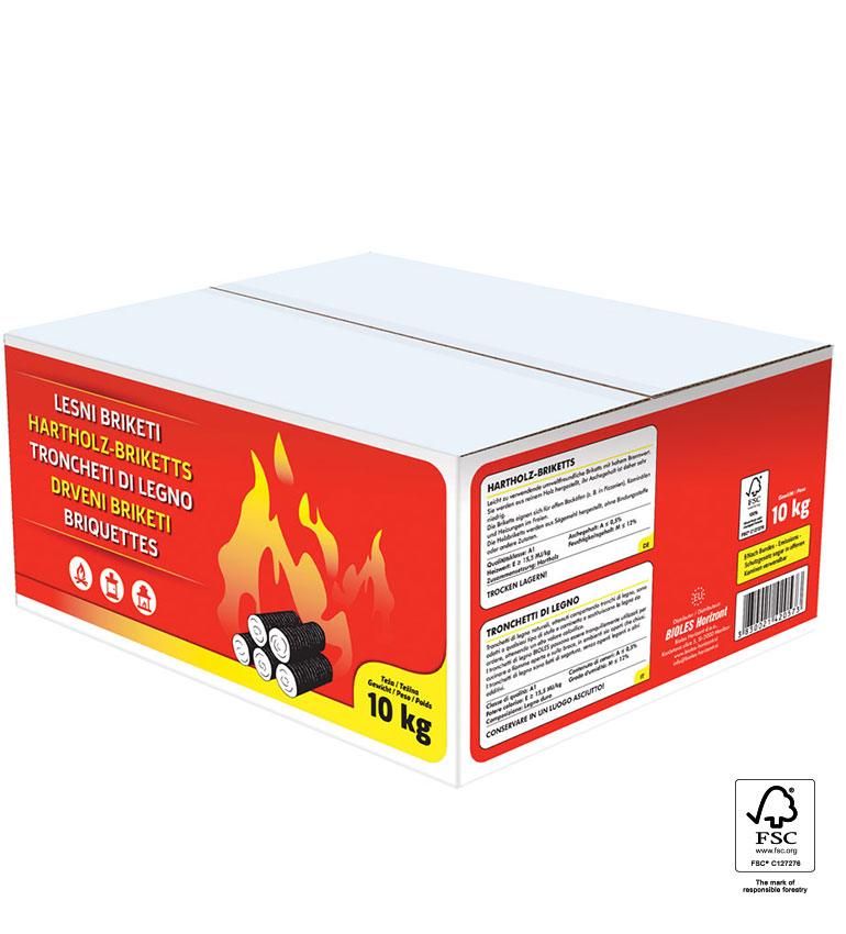 Lesni briketi Bioles Horizont 10 kg v kartonu